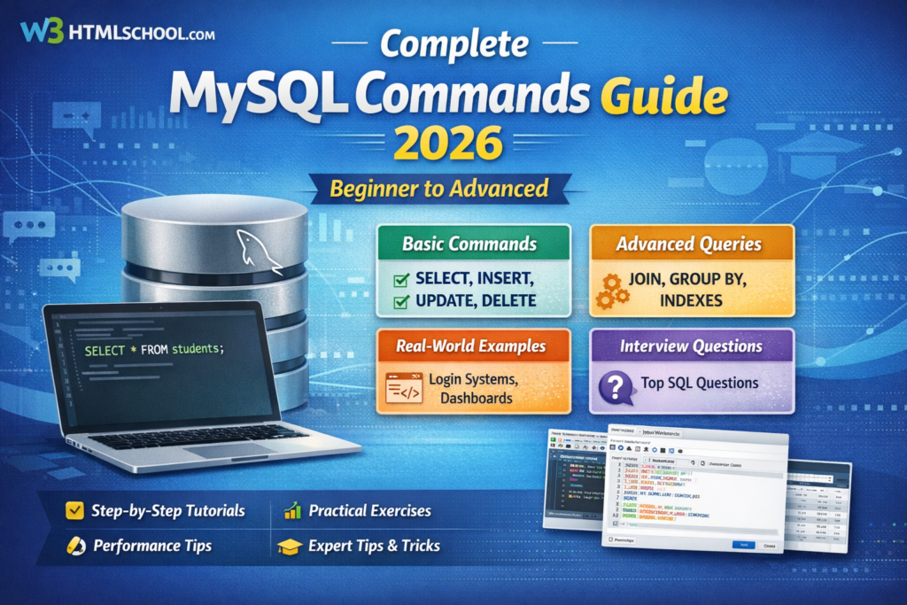 Complete MySQL Commands Guide 2026 – Beginner to Advanced